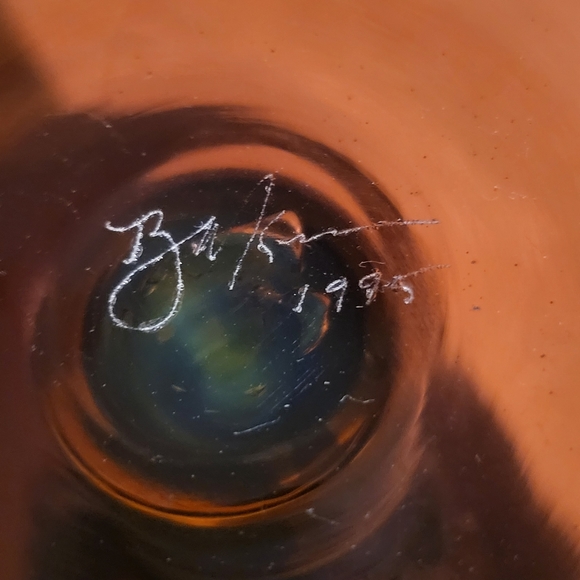 Rare Art Glass Goblet Signed by Regina Kaufmann for Glashagen Hütte  1995 - Picture 7 of 11